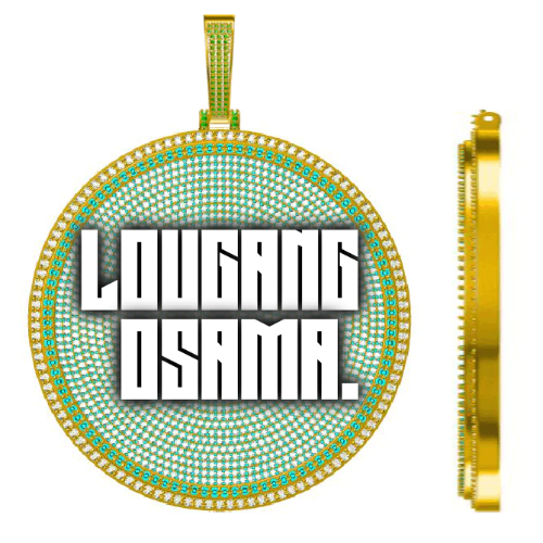 CUSTOM LETTER NECKLACE 3D BIG DISC