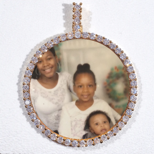 LARGE 3D CIRCLE CUSTOM PICTURE PENDANT