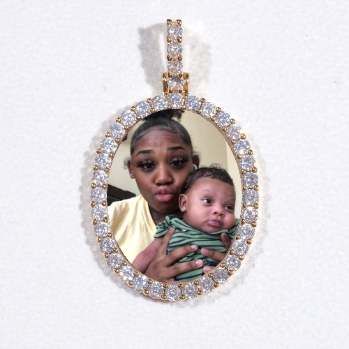 3D Oval Custom Picture Pendant