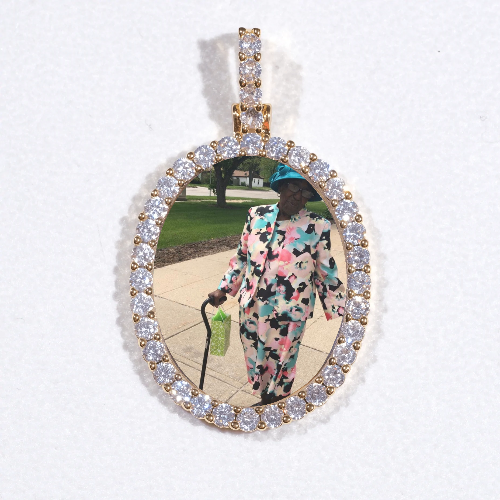 3D Oval Custom Picture Pendant
