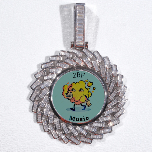 Large 3D Baguette Custom Picture Pendant