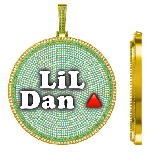 CUSTOM LETTER NECKLACE 3D BIG DISC