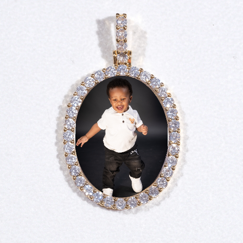 3D Oval Custom Picture Pendant