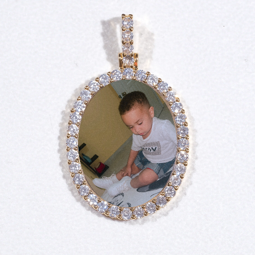 3D Oval Custom Picture Pendant