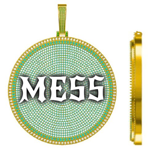 CUSTOM LETTER NECKLACE 3D BIG DISC