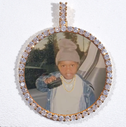 LARGE 3D CIRCLE CUSTOM PICTURE PENDANT