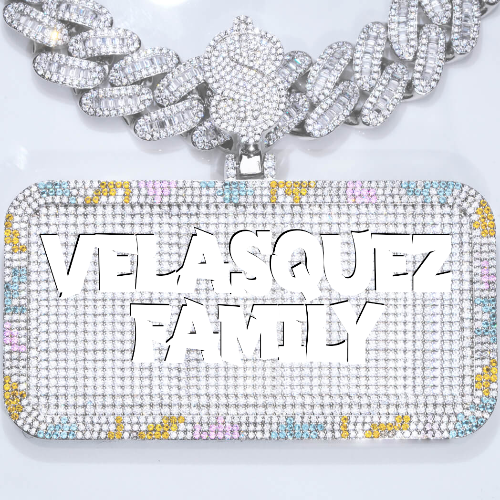 CUSTOM LETTER NECKLACE 3D COLORFUL SQUARE