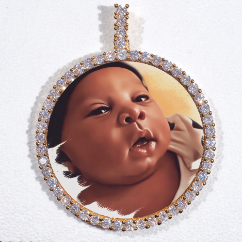 LARGE 3D CIRCLE CUSTOM PICTURE PENDANT