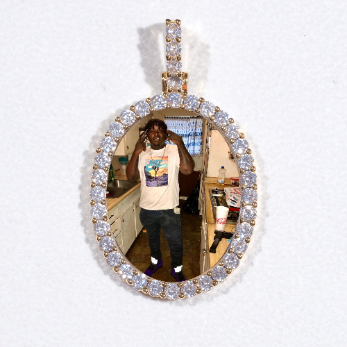 3D Oval Custom Picture Pendant