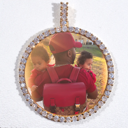 LARGE 3D CIRCLE CUSTOM PICTURE PENDANT