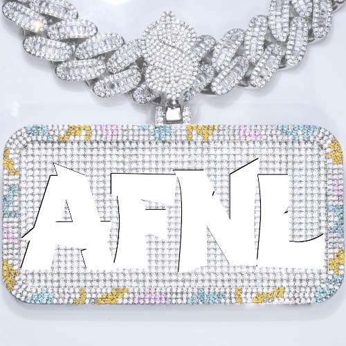 CUSTOM LETTER NECKLACE 3D COLORFUL SQUARE