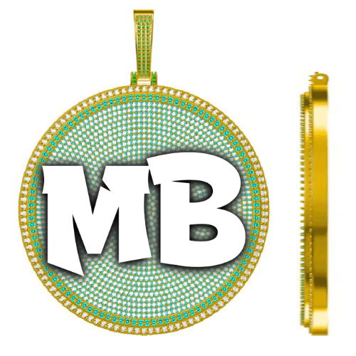 CUSTOM LETTER NECKLACE 3D BIG DISC
