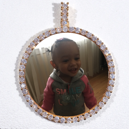 LARGE 3D CIRCLE CUSTOM PICTURE PENDANT