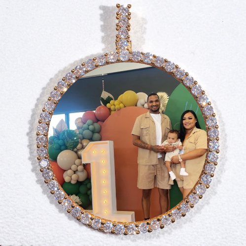 LARGE 3D CIRCLE CUSTOM PICTURE PENDANT