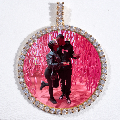 LARGE 3D CIRCLE CUSTOM PICTURE PENDANT