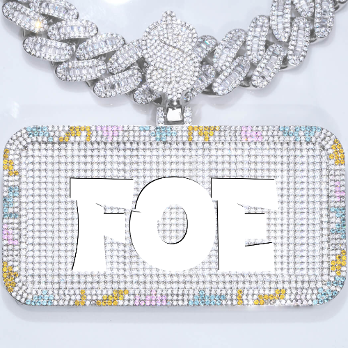 CUSTOM LETTER NECKLACE 3D COLORFUL SQUARE