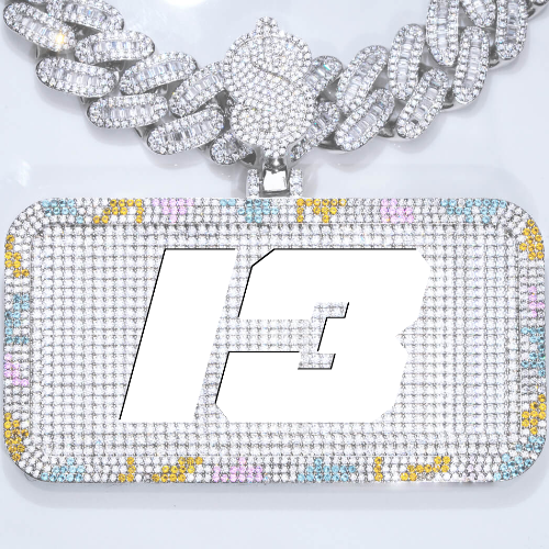 CUSTOM LETTER NECKLACE 3D COLORFUL SQUARE