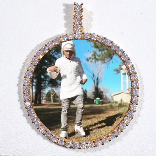 LARGE 3D CIRCLE CUSTOM PICTURE PENDANT