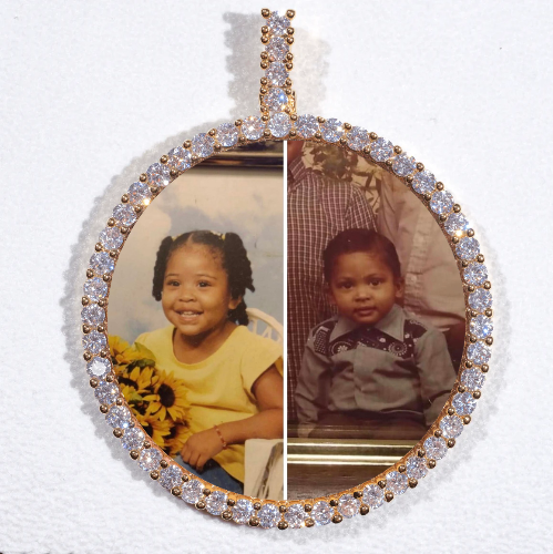 LARGE 3D CIRCLE CUSTOM PICTURE PENDANT