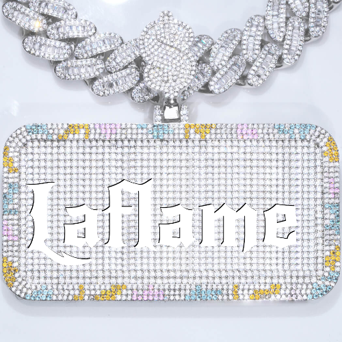 CUSTOM LETTER NECKLACE 3D COLORFUL SQUARE
