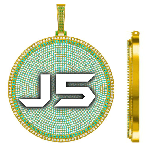CUSTOM LETTER NECKLACE 3D BIG DISC