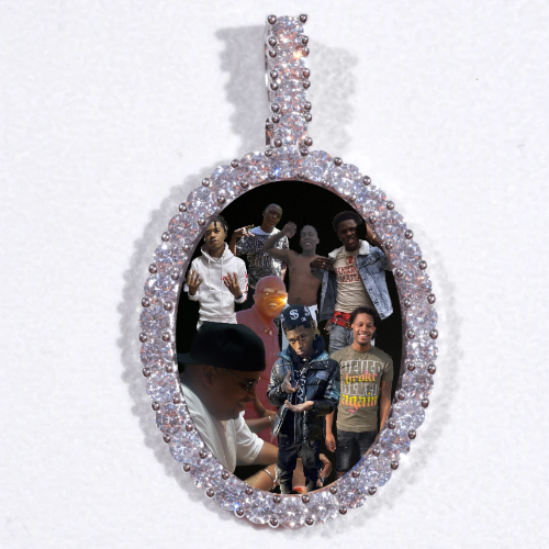 Large 3D Oval Custom Picture Pendant