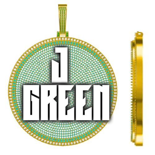 CUSTOM LETTER NECKLACE 3D BIG DISC