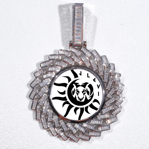 Large 3D Baguette Custom Picture Pendant