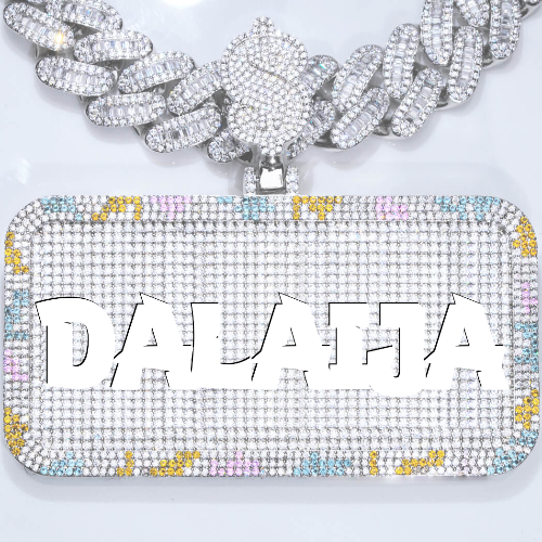 CUSTOM LETTER NECKLACE 3D COLORFUL SQUARE