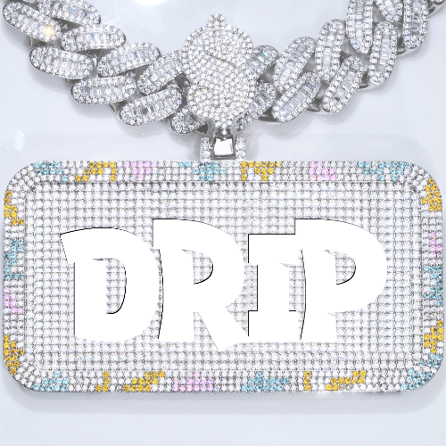 CUSTOM LETTER NECKLACE 3D COLORFUL SQUARE