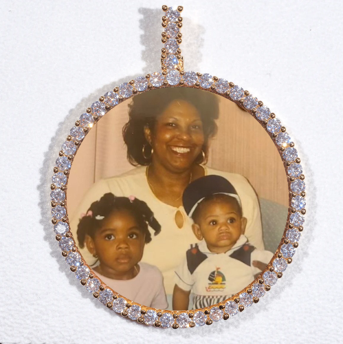 LARGE 3D CIRCLE CUSTOM PICTURE PENDANT