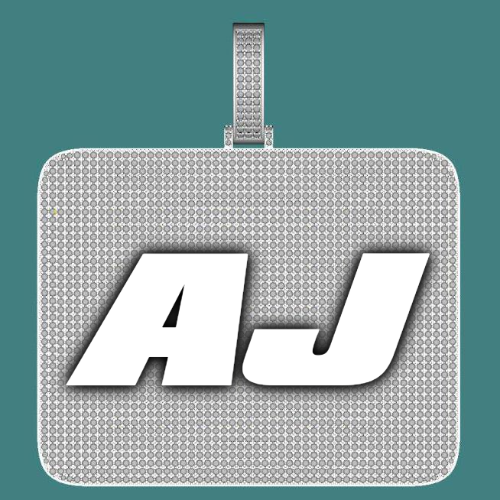 CUSTOM LETTER NECKLACE 3D BIG SQUARE