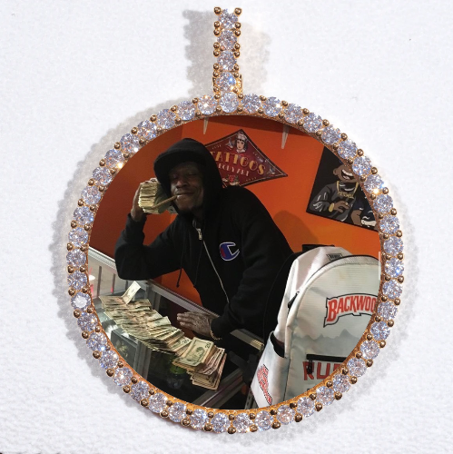 LARGE 3D CIRCLE CUSTOM PICTURE PENDANT