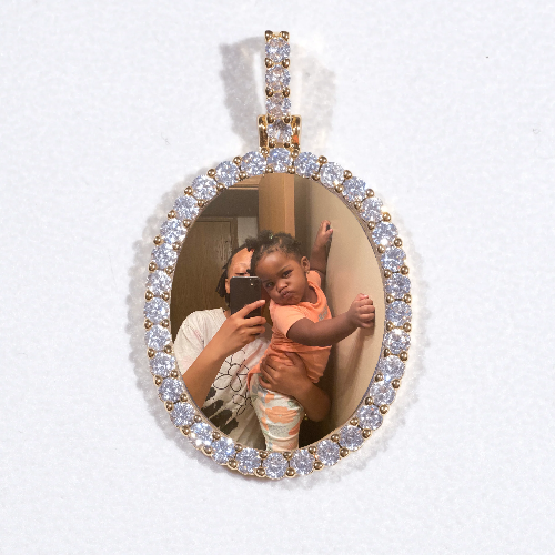 3D Oval Custom Picture Pendant