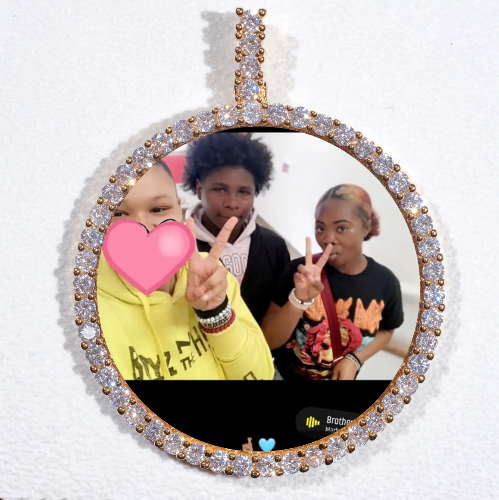 LARGE 3D CIRCLE CUSTOM PICTURE PENDANT