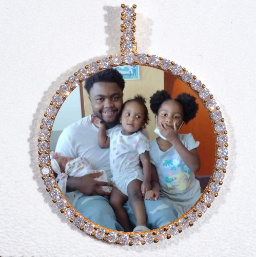 LARGE 3D CIRCLE CUSTOM PICTURE PENDANT