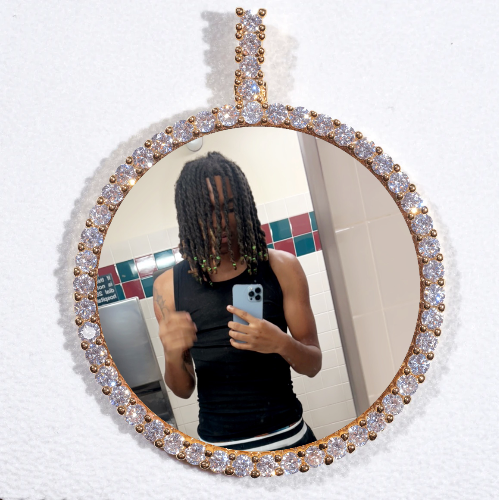 LARGE 3D CIRCLE CUSTOM PICTURE PENDANT