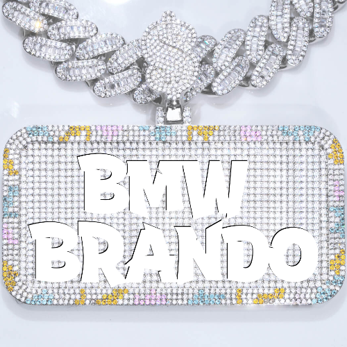 CUSTOM LETTER NECKLACE 3D COLORFUL SQUARE