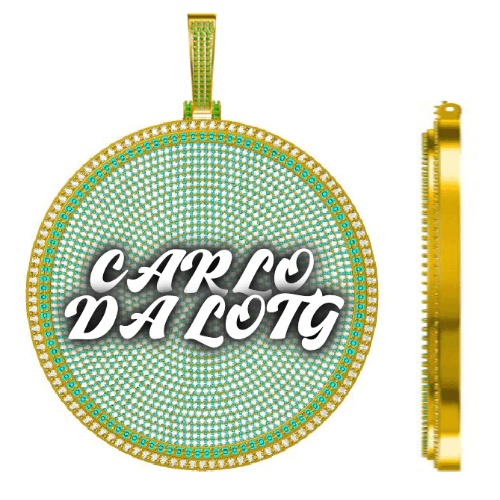 CUSTOM LETTER NECKLACE 3D BIG DISC
