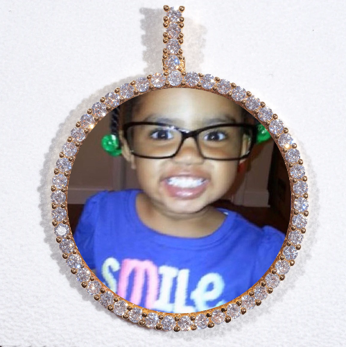 LARGE 3D CIRCLE CUSTOM PICTURE PENDANT