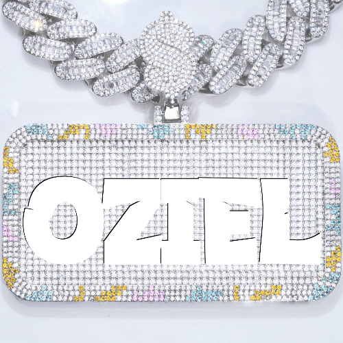 CUSTOM LETTER NECKLACE 3D COLORFUL SQUARE