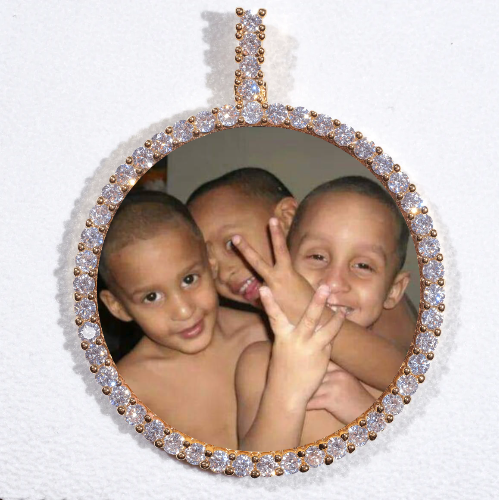 LARGE 3D CIRCLE CUSTOM PICTURE PENDANT