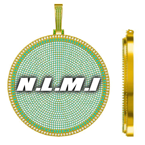 CUSTOM LETTER NECKLACE 3D BIG DISC