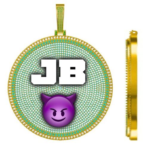 CUSTOM LETTER NECKLACE 3D BIG DISC