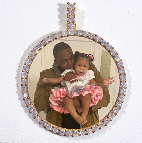 LARGE 3D CIRCLE CUSTOM PICTURE PENDANT