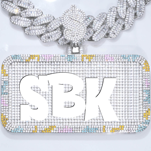 CUSTOM LETTER NECKLACE 3D COLORFUL SQUARE