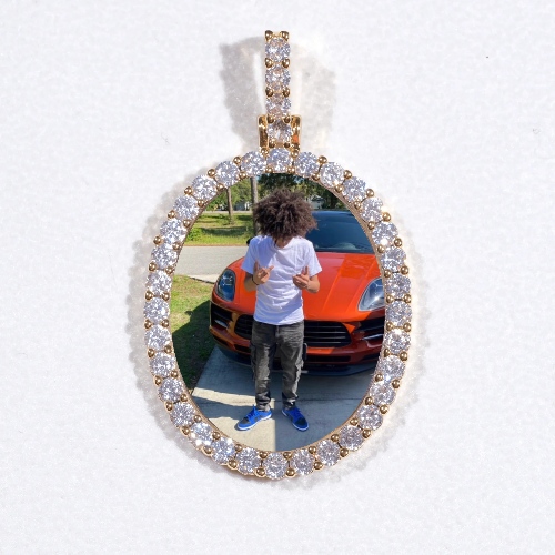 3D Oval Custom Picture Pendant