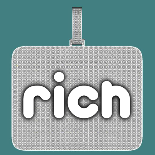 CUSTOM LETTER NECKLACE 3D BIG SQUARE