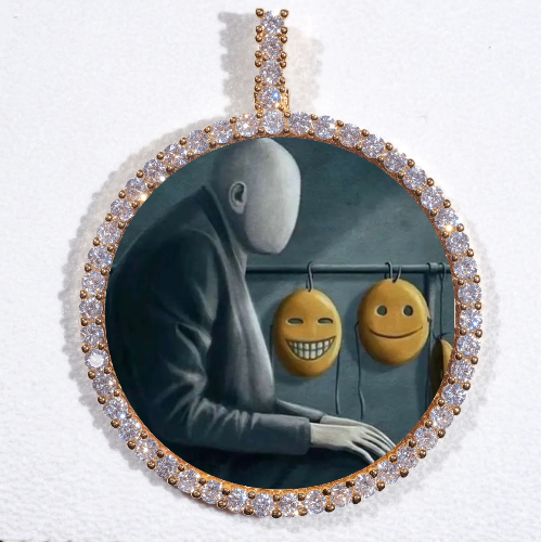 LARGE 3D CIRCLE CUSTOM PICTURE PENDANT