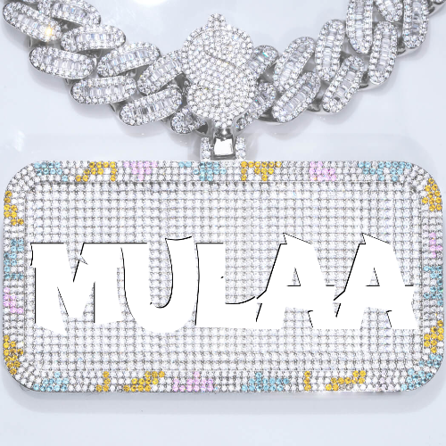 CUSTOM LETTER NECKLACE 3D COLORFUL SQUARE